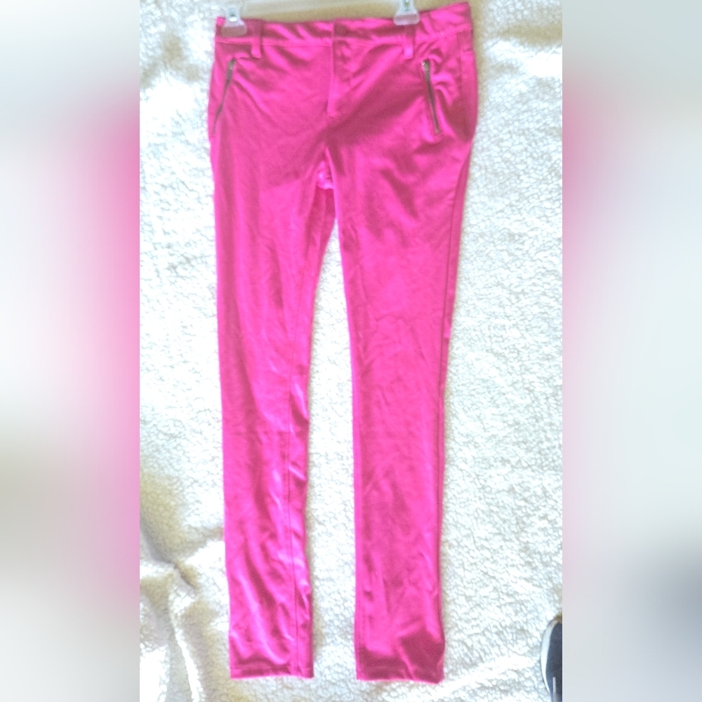 Old Navy Kids Girls Pink Super Skinny  Casual Bottoms With Zipper Pockets.
